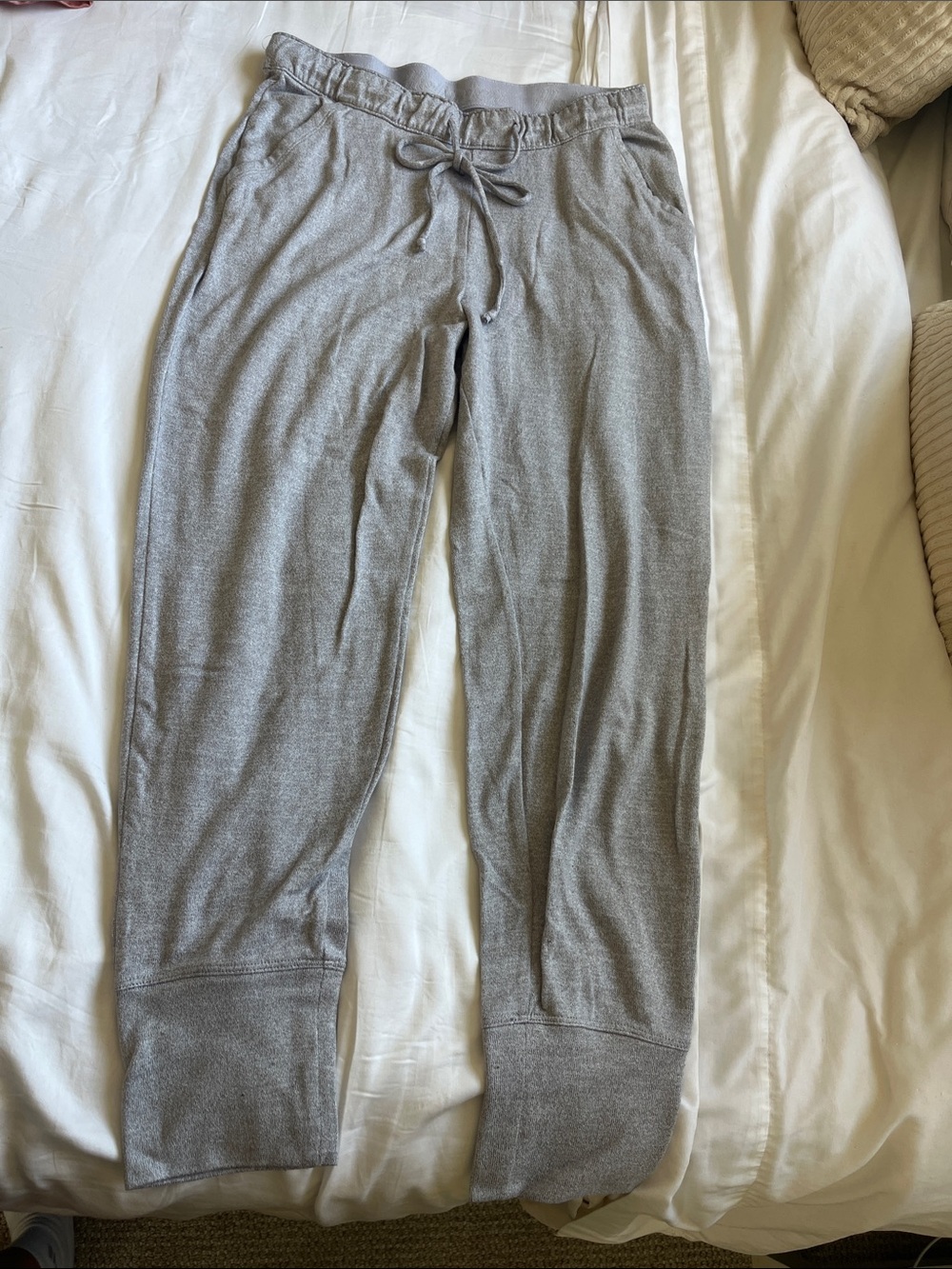 Hollister Light Gray Drawstring Joggers